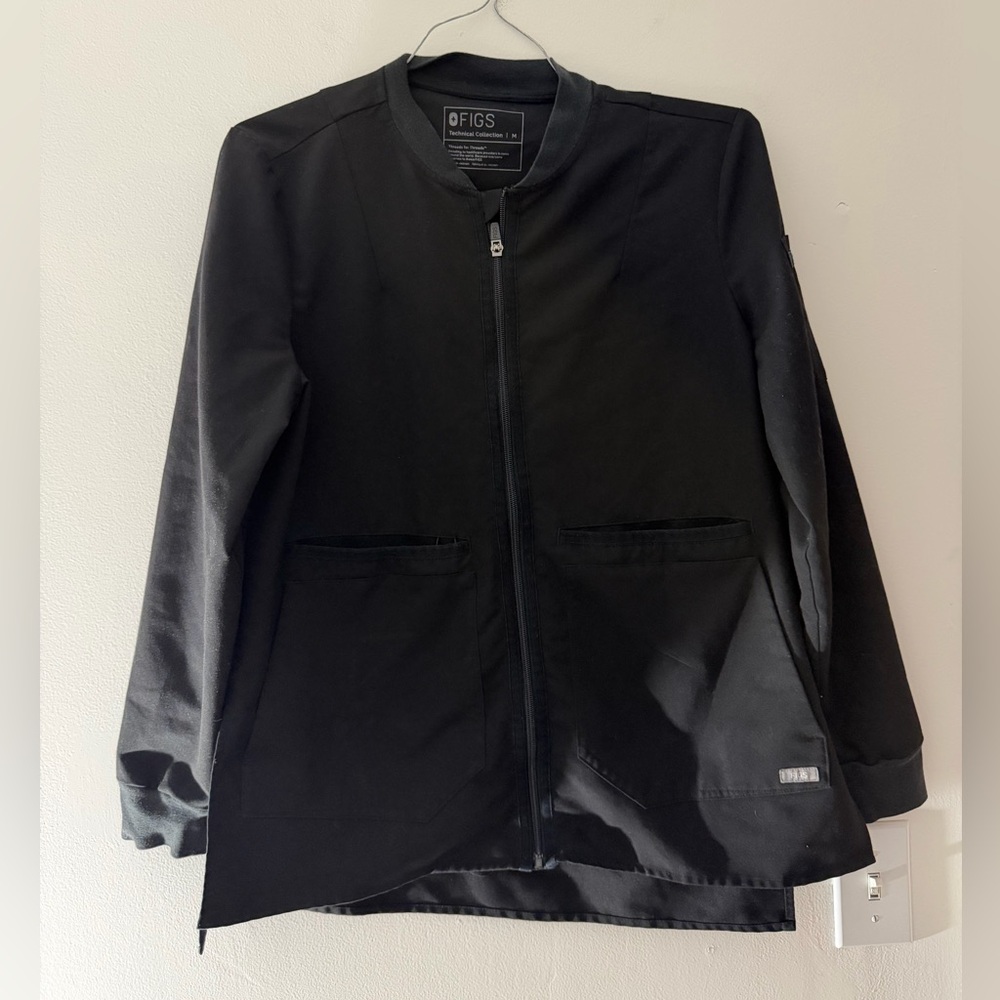 Figs Technical Collection Bellery Scrub Jacket in Black Size Medium Workwear - Picture 3 of 16